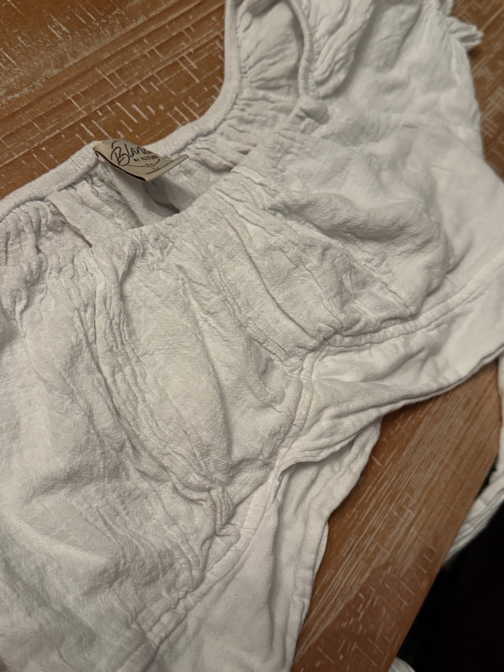Blanco by Nature White Crop Top Size Large - Picture 8 of 8